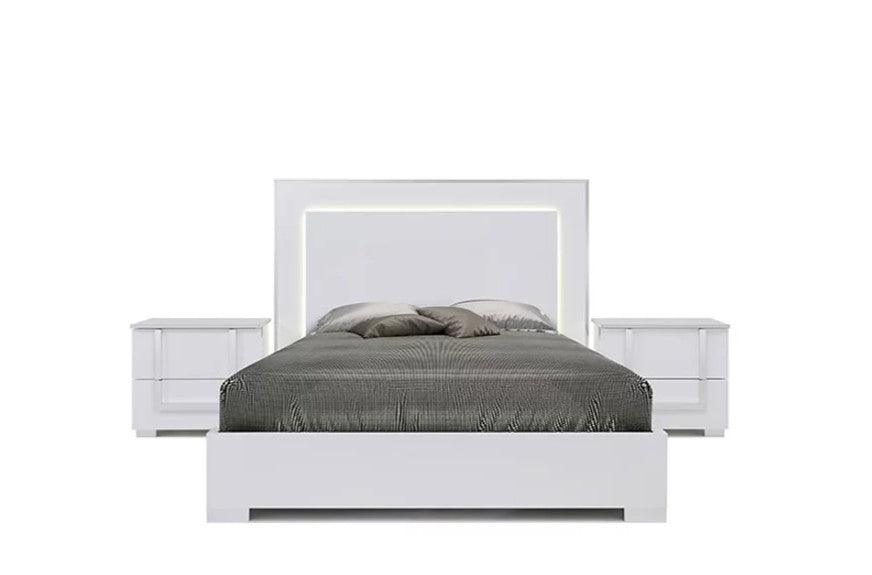 Antonella Collection (White) LED Italian Bedroom Set