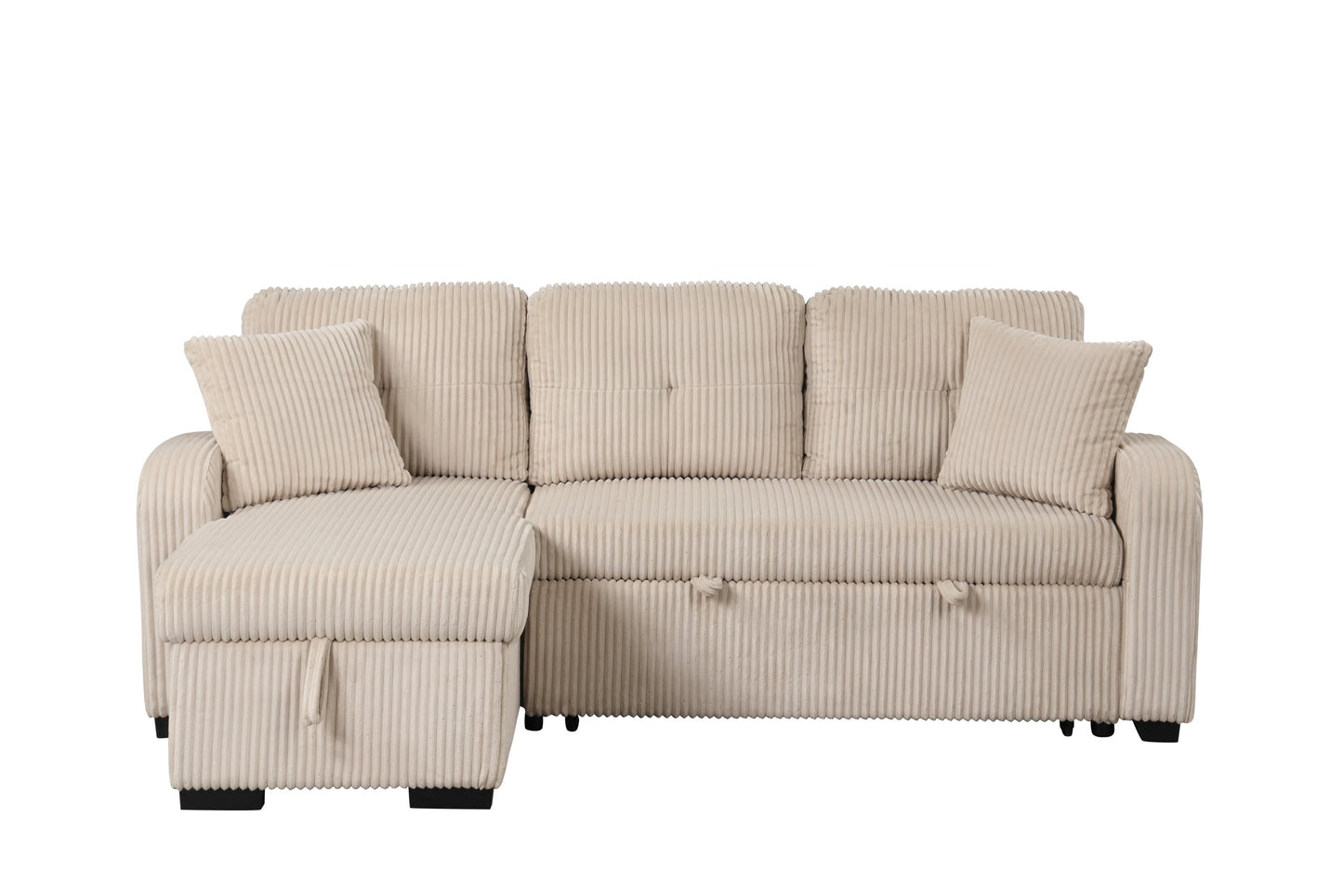 Silvia Beige 2-Piece Sectional With Pull-Out Bed