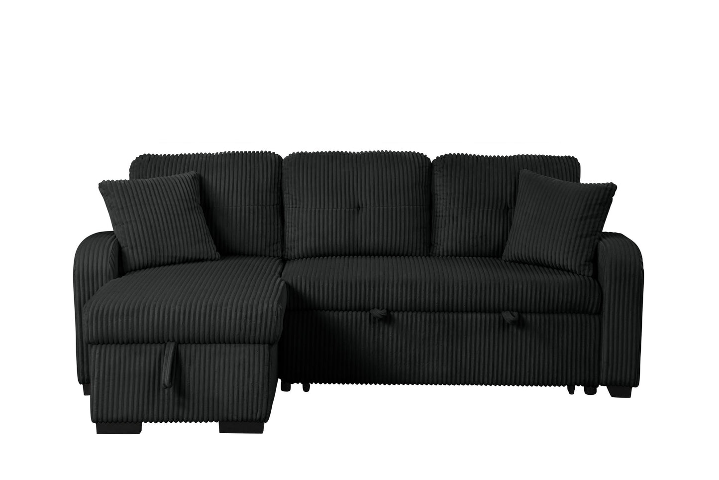 Silvia Black 2-Piece Sectional With Pull-Out Bed