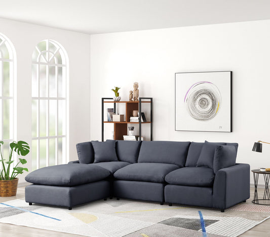 Sky Black Linen Modular Sectional